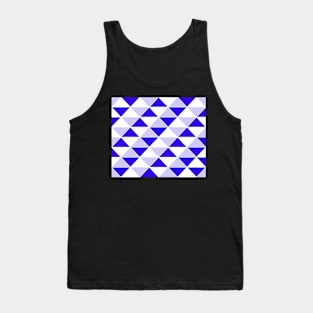 Abstract Triangles pattern - blue and white. Tank Top